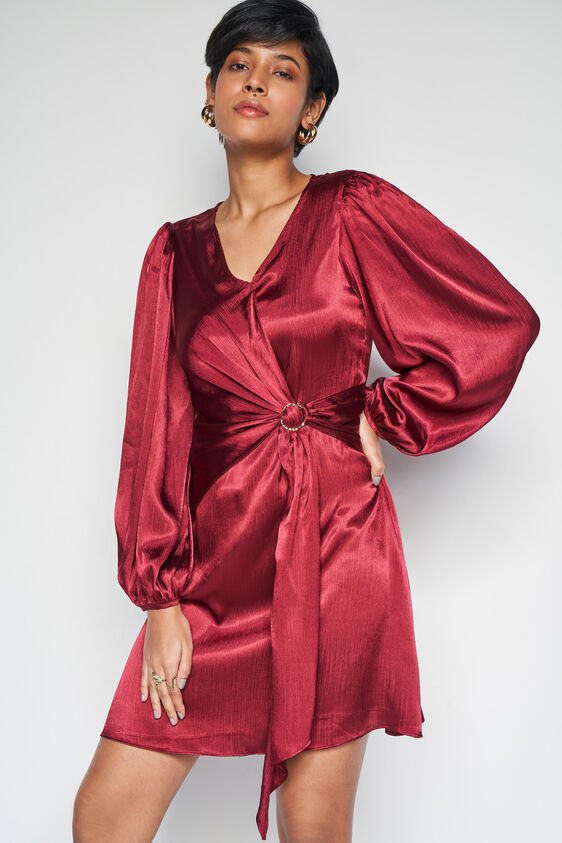 Maroon Muse Dress, Maroon, image 1